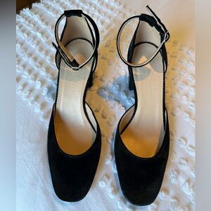 Jcrew black velour Ankle Strap Women's Shoes